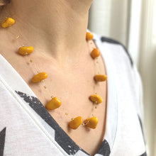 Load image into Gallery viewer, Floating Stone &amp; Maasai Bead Necklace, Pumpkin Spice
