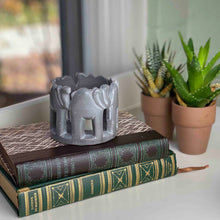 Load image into Gallery viewer, Circle of Elephants Soapstone Sculpture, 3 to 3.5-inch - Dark Stone
