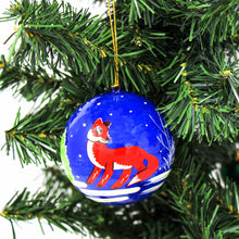 Load image into Gallery viewer, Handpainted Fox &amp; Bird Ornaments, Set of 2
