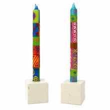 Load image into Gallery viewer, Hand-Painted Dinner Candles, Pair (Shahida Design)
