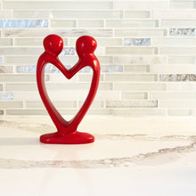 Load image into Gallery viewer, Handcrafted Soapstone Lover&#39;s Heart Sculpture in Red - Smolart
