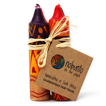 Load image into Gallery viewer, Hand-Painted 4&quot; Dinner or Shabbat Candles, Set of 4  (Indabuko Design)
