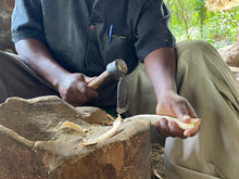 Load image into Gallery viewer, Thinking Giraffe Carved Jacaranda Wood Sculpture Shelf Decor
