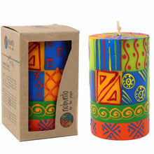 Load image into Gallery viewer, Single Boxed Hand-Painted Pillar Candle - Shahida Design - Nobunto
