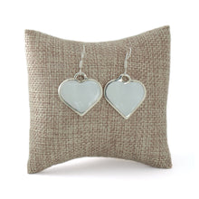 Load image into Gallery viewer, Mother of Pearl Heart Dangle Earrings
