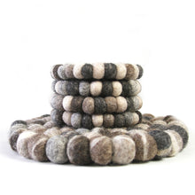 Load image into Gallery viewer, Hand Crafted Felt from Nepal: Trivet, Tie Dye Grey - Global Groove (T)
