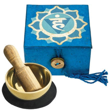 Load image into Gallery viewer, Mini Meditation Bowl Box: 2" Throat Chakra - DZI (Meditation)
