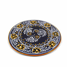Load image into Gallery viewer, Handmade Pottery 8" Trivet or Wall Hanging, Blue - Encantada
