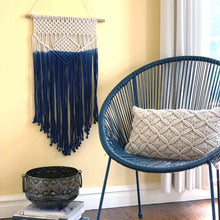 Load image into Gallery viewer, Macrame Wall Hanging in Blue
