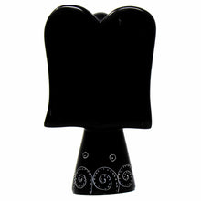 Load image into Gallery viewer, Soapstone Angel Sculpture - Black Finish with Etch Design
