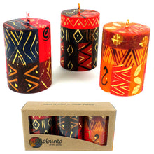 Load image into Gallery viewer, Set of Three Boxed Hand-Painted Candles - Bongazi Design - Nobunto
