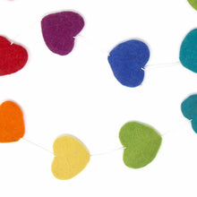 Load image into Gallery viewer, Hand Crafted Felt from Nepal: Hearts Garland, Multicolored
