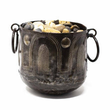 Load image into Gallery viewer, Hammered Metal Container with Round Handles - Croix des Bouquets
