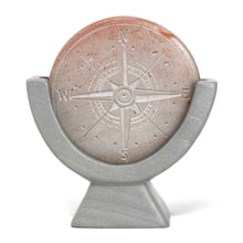 Load image into Gallery viewer, Compass Soapstone Sculpture, Light Gray Stone
